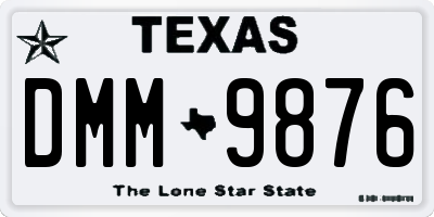 TX license plate DMM9876