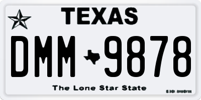 TX license plate DMM9878