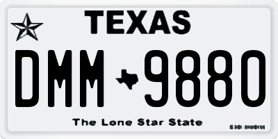 TX license plate DMM9880