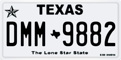 TX license plate DMM9882