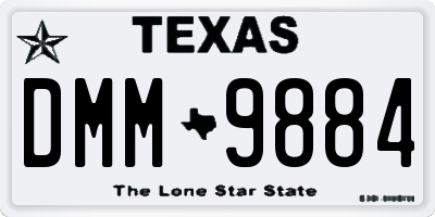 TX license plate DMM9884