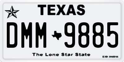 TX license plate DMM9885