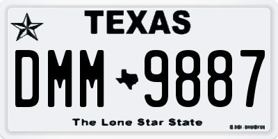 TX license plate DMM9887