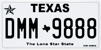 TX license plate DMM9888