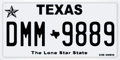 TX license plate DMM9889