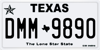 TX license plate DMM9890