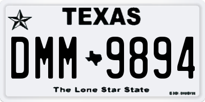 TX license plate DMM9894