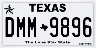 TX license plate DMM9896