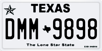 TX license plate DMM9898