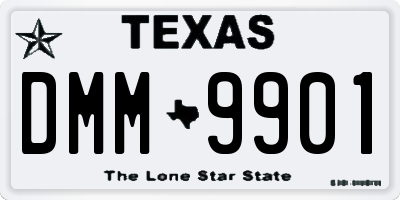 TX license plate DMM9901