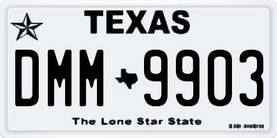 TX license plate DMM9903