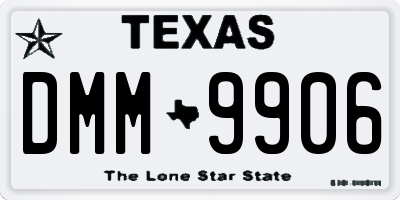 TX license plate DMM9906