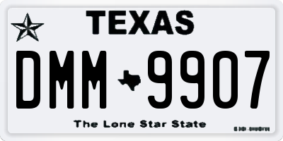 TX license plate DMM9907