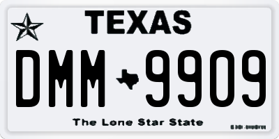 TX license plate DMM9909