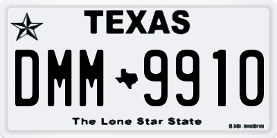 TX license plate DMM9910