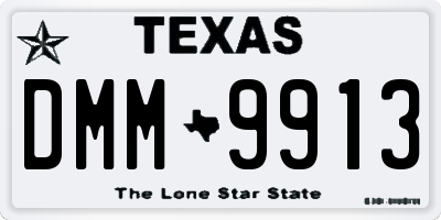 TX license plate DMM9913