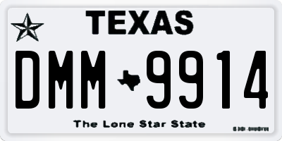 TX license plate DMM9914