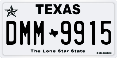 TX license plate DMM9915