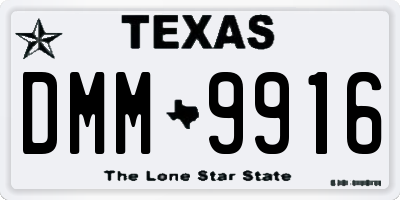 TX license plate DMM9916