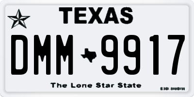 TX license plate DMM9917