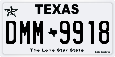 TX license plate DMM9918