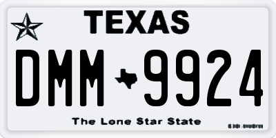 TX license plate DMM9924