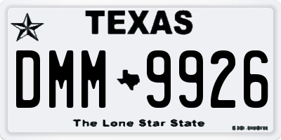 TX license plate DMM9926