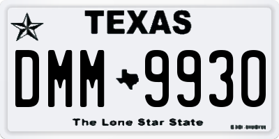 TX license plate DMM9930