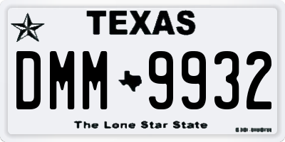 TX license plate DMM9932