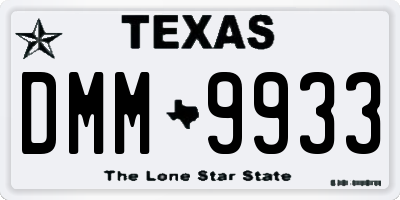 TX license plate DMM9933