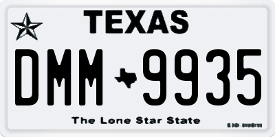 TX license plate DMM9935