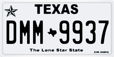 TX license plate DMM9937