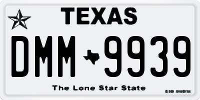 TX license plate DMM9939