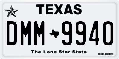 TX license plate DMM9940