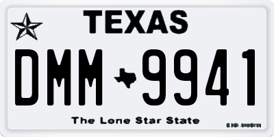 TX license plate DMM9941