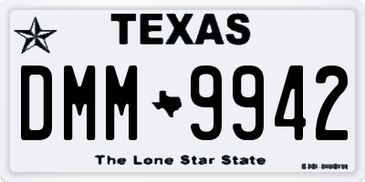 TX license plate DMM9942