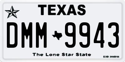 TX license plate DMM9943