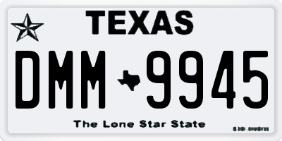 TX license plate DMM9945