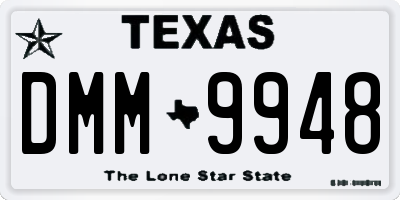 TX license plate DMM9948