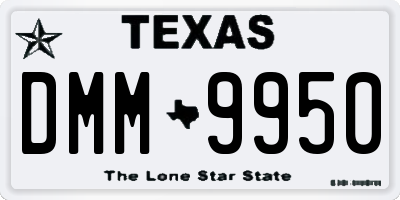TX license plate DMM9950