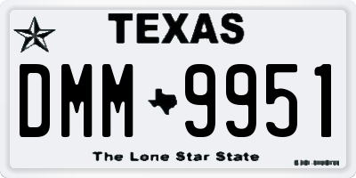 TX license plate DMM9951