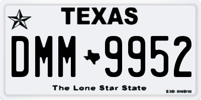 TX license plate DMM9952