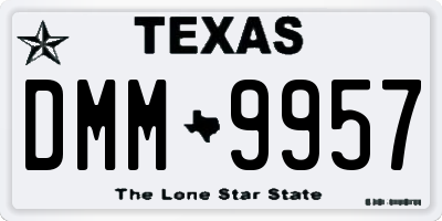 TX license plate DMM9957