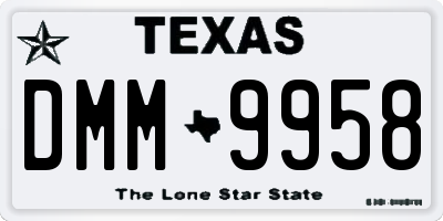 TX license plate DMM9958