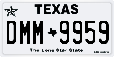 TX license plate DMM9959