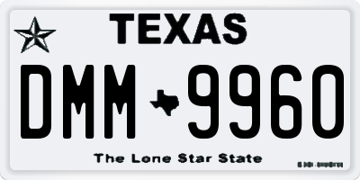 TX license plate DMM9960