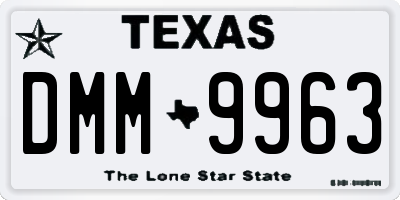 TX license plate DMM9963