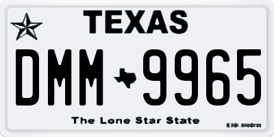 TX license plate DMM9965