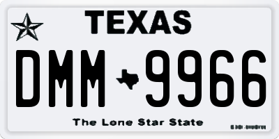 TX license plate DMM9966