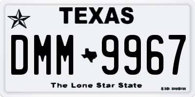 TX license plate DMM9967